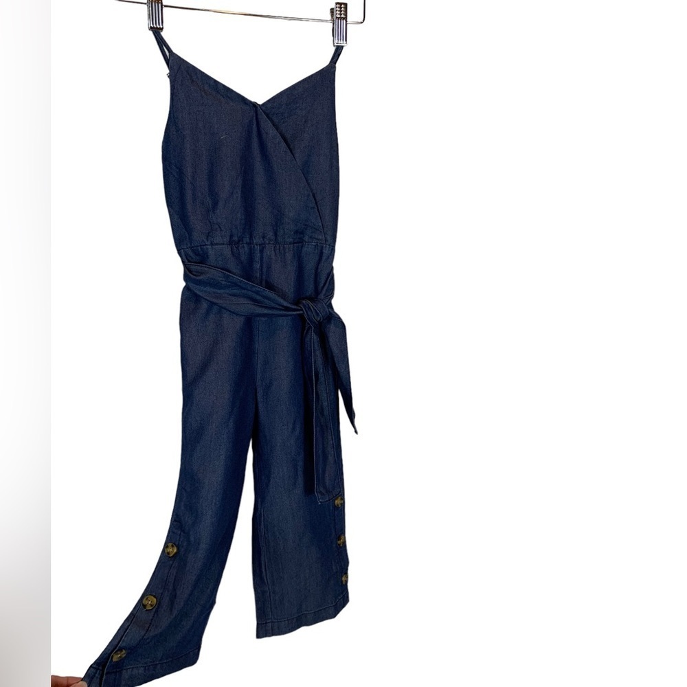 Habitual Girl Denim Sleeveless Jumpsuit - size 5/6